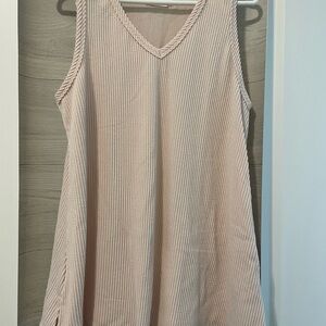 Brand New Blumin Apparel Beige Sleeveless V-Neck Dress